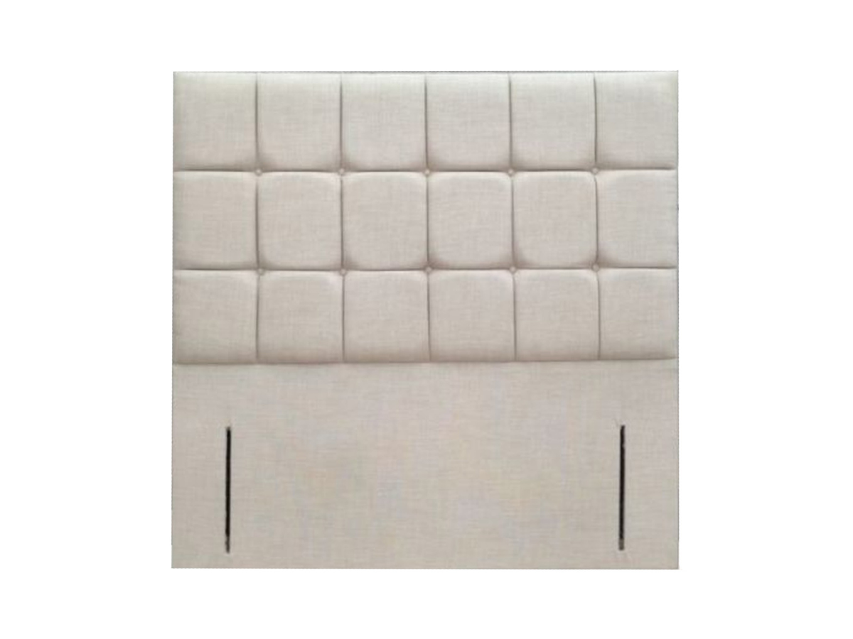 Milan Headboard Cubed Floor Stand Chenille Cream