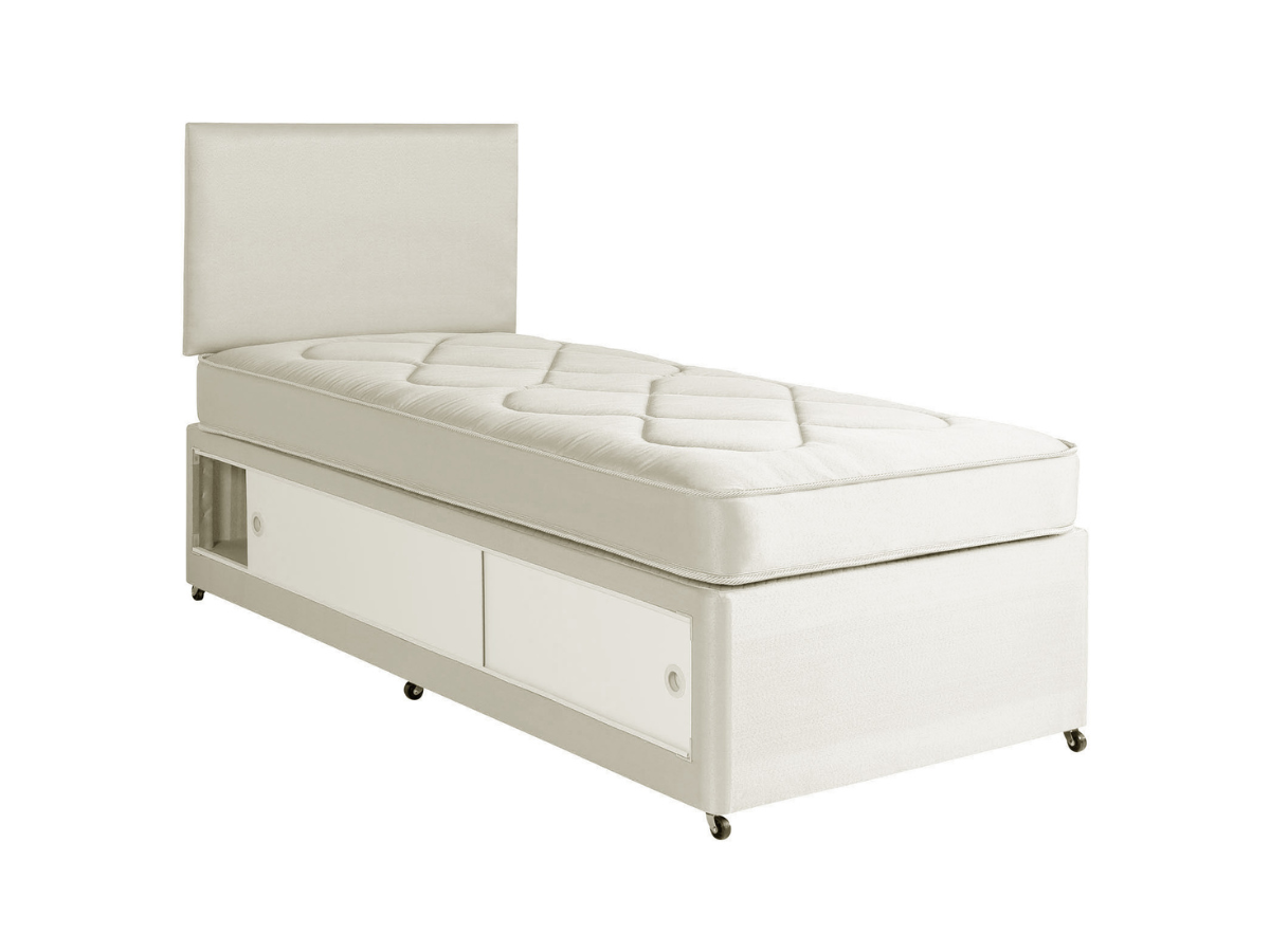 Leo Kids Slide Storage Divan Bed Set White Sleepkinga Sleep Kings