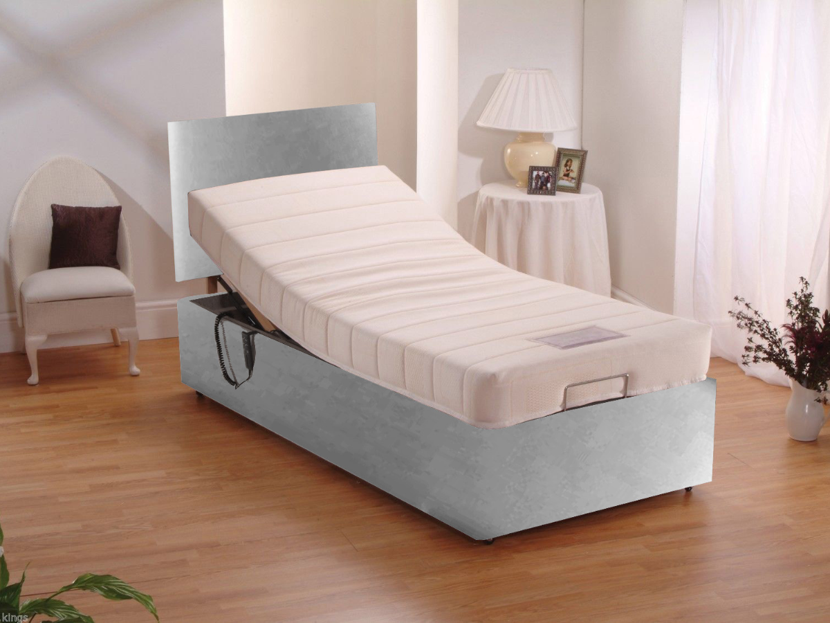 Cedar Adjustable Electric Bed for Seniors in Leather With Memory Foam Mattress