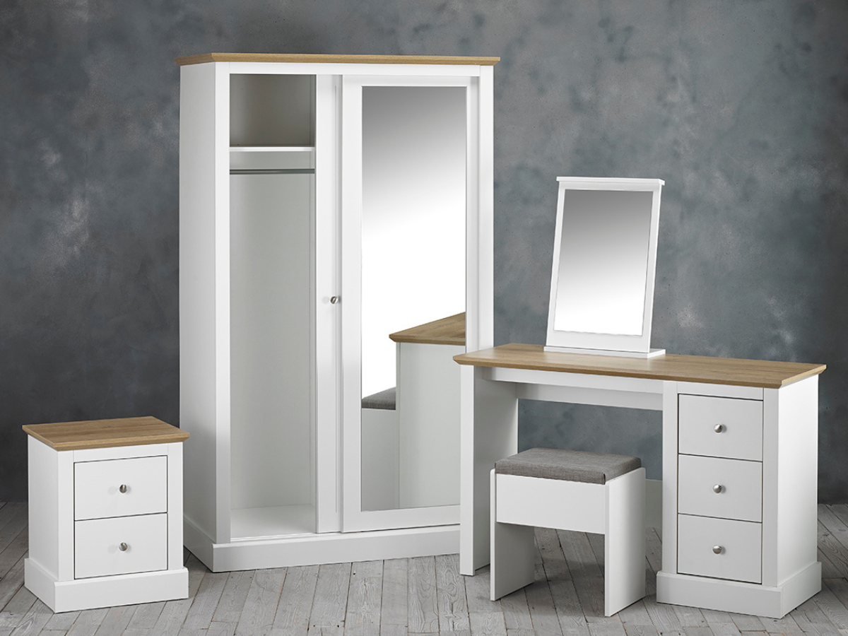 Devonshire Wardrobe with Sliding Two Doors and Mirror