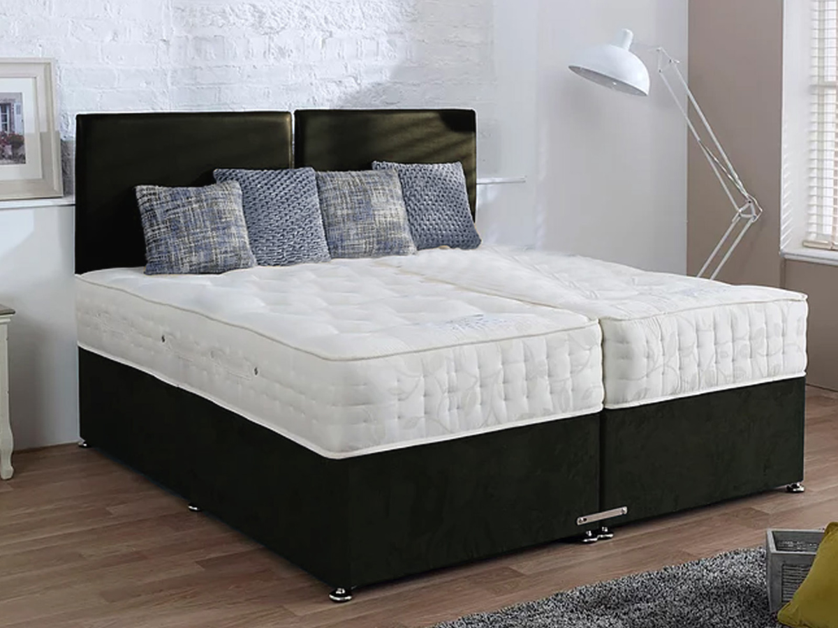 Royale Zip and Link Bed Plush Velvet with Pocket Spring Mattresses