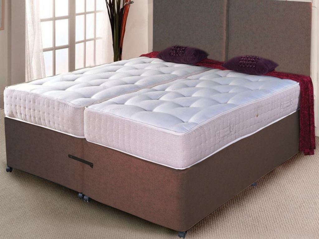 Avalon Zip together beds Orthopaedic in Chenille Brown