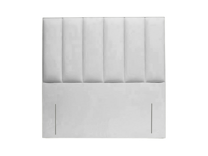 Colchester Vertical Headboard Stripe Faux Leather Floor Standing White