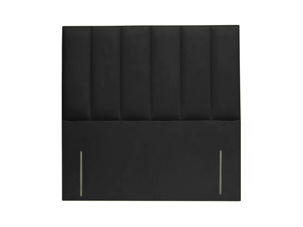 Colchester Vertical Headboard Stripe Faux Leather Floor Standing Black