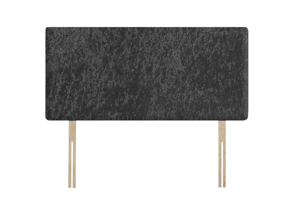 Glitz Headboard Crushed Velvet Plain 20 inches Black