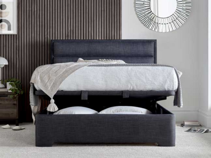 Kaydian Kirkby Ottoman Bed with Storage and Headboard Marbella Grey