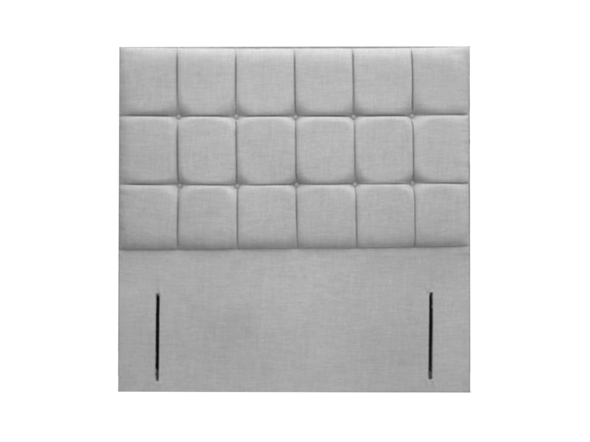 Milan Headboard Cubed Floor Stand Chenille Steel Grey