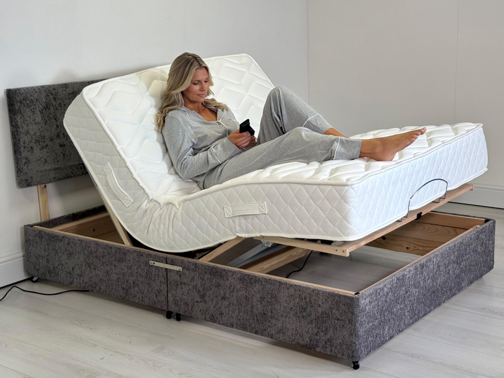 Sleepwell Beds Adjustable Electric Chenille With Gel Cool Pocket Mattress and Headboard 
adjustable bed
best electric adjustable beds uk
electric beds adjustable
