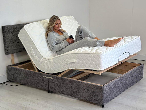 Sleepwell Beds Adjustable Electric Chenille With Gel Cool Pocket Mattress and Headboard 
adjustable bed
best electric adjustable beds uk
electric beds adjustable

