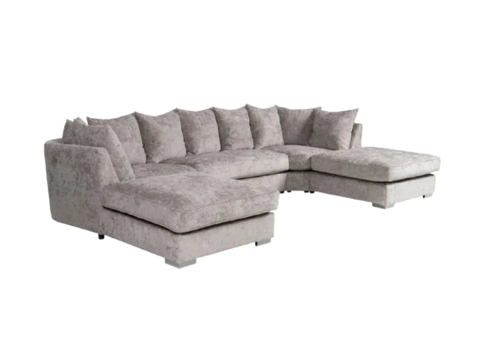 Bishop U Shape Corner Sofa Scatterback In Charcoal