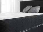 Werchter Divan Bed Set Black with Semi Orthopedic Coil Spring Mattress and Headboard
