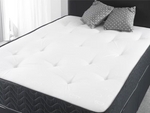 Werchter Divan Bed Set Black with Semi Orthopedic Coil Spring Mattress and Headboard