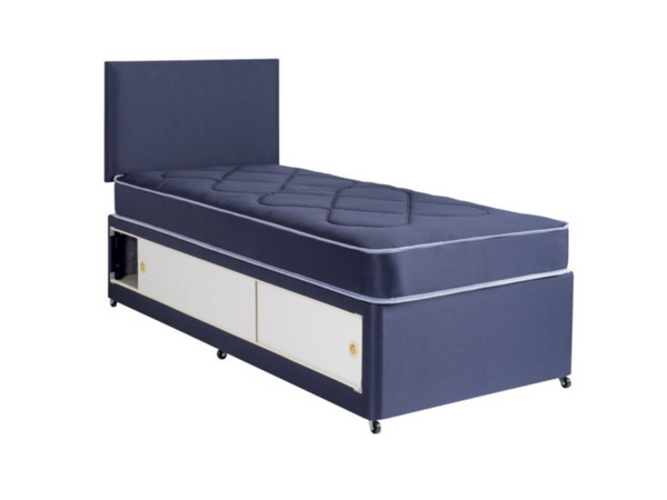 2FT6 Or 3FT Kids Slide Storage Divan Set In Blue