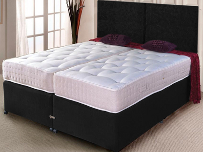 Avalon Zip and Link Divan Bed Set Orthopaedic in Chenille Black