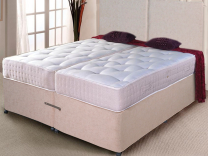 Avalon Zip and Link Divan Bed Set Orthopaedic in Chenille Cream