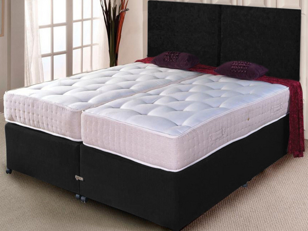 Britannia Zip together divan Beds Chenille Pocket Spring Mattresses Black