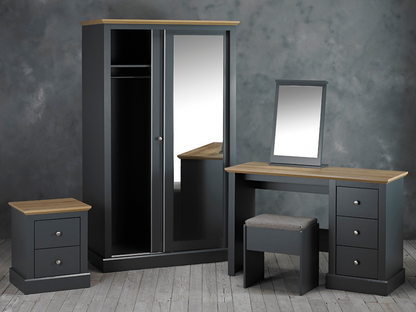 Devonshire Wardrobe with Sliding Two Doors and Mirror