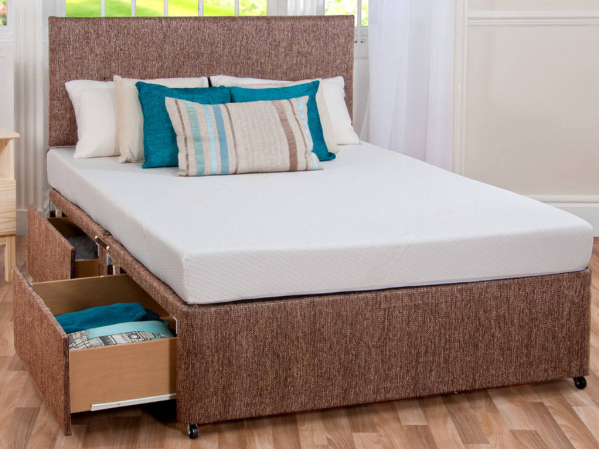 Divan Bed with Headboard and Somni Mattress Sleepkings Sleep Kings
