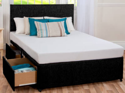 Divan Bed with Headboard and Somni Pocket Gel Hybrid Mattress