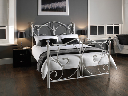 Florence Metal Bed Frame in White