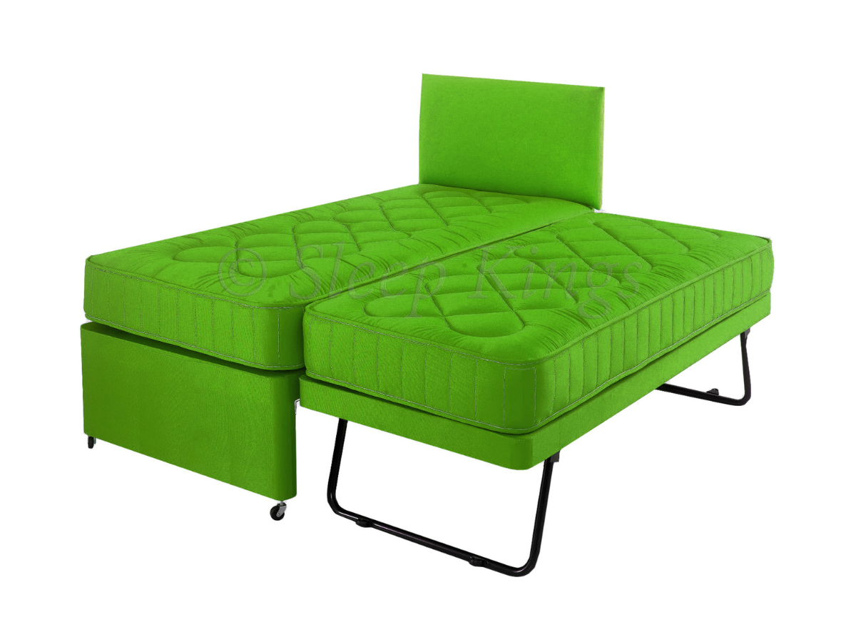 Guest Trundle Bed 3 in 1 With Mattresses Headboard Green