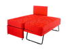 Belini Guest Bed 3 In 1  Cotton Fabric Red