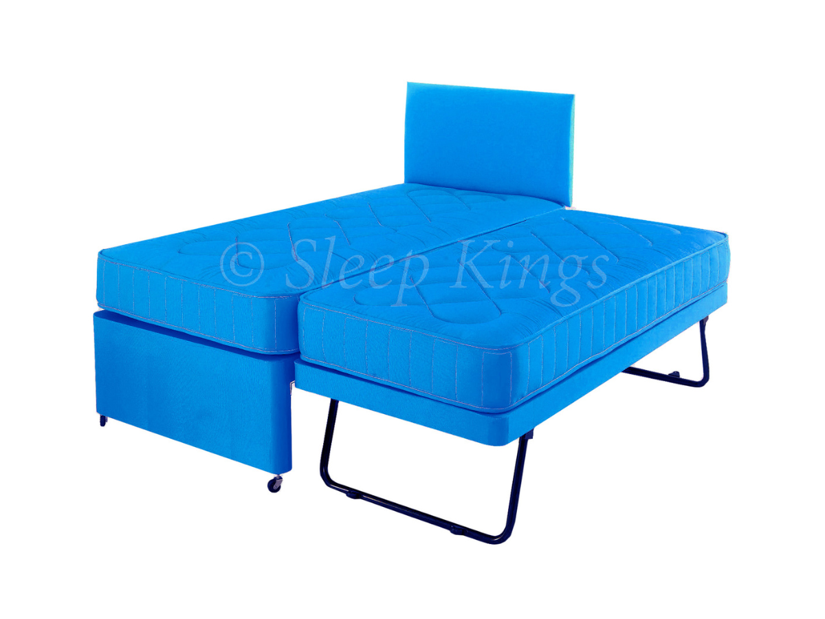 Guest Trundle Bed 3 in 1 With Mattresses Headboard Sky Blue