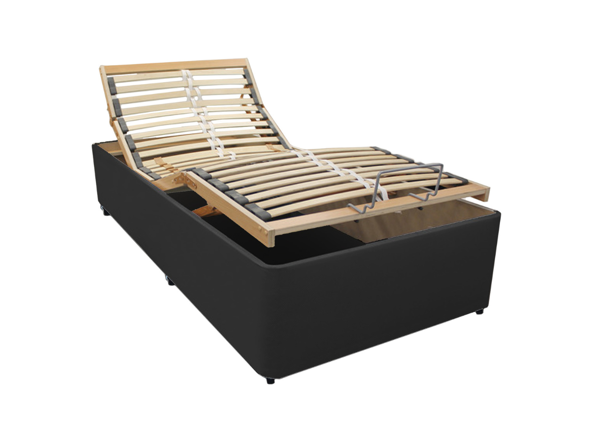 Isabel Electric Leather Adjustable Bed with Pocket Spring Mattress and Free Headboard Black Base