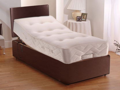 Isabel Single Adjustable Bed with Pocket Spring Mattress and Headboard Brown