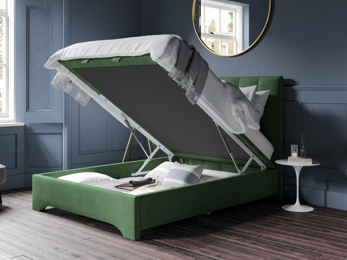Langley Ottoman Bed Frame with Storage and Matching Headboard Fabric