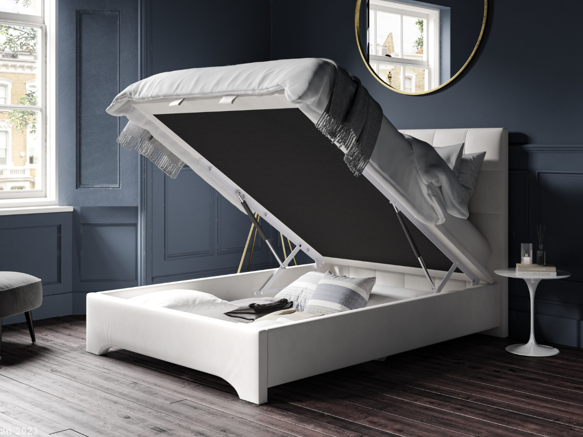 Langley Ottoman Bed Frame with Storage and Matching Headboard Fabric