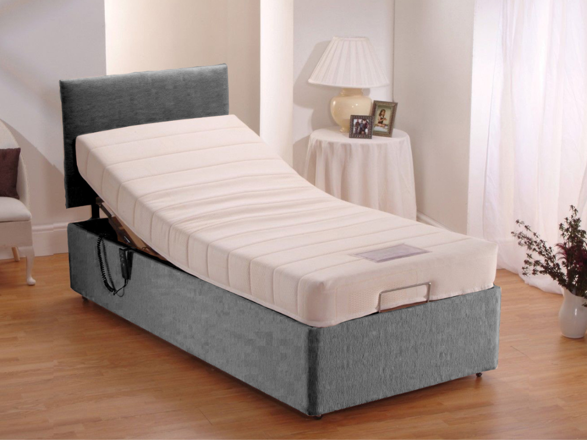 Restwell Heavy Duty Electric Adjustable Bed with Memory Foam Mattress User Weight up to 25 Stone Charcoal