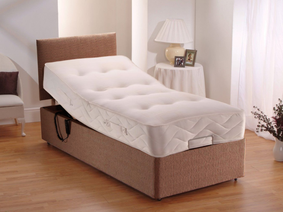 Ajustapocket Heavy Duty Electric Bed with Pocket Sprung User Weight up to 25 Stone Brown