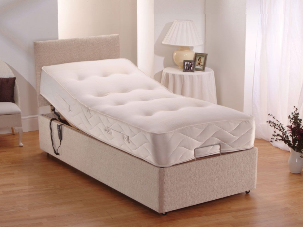 Ajustapocket Heavy Duty Electric Bed with Pocket Sprung User Weight up to 25 Stone Mink