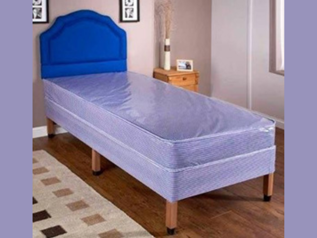 Water Resistant Divan Bed Base With 6 Wooden Legs and Spring Mattress