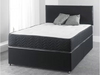 Werchter Divan Bed Set Black with Semi Orthopedic Coil Spring Mattress and Headboard