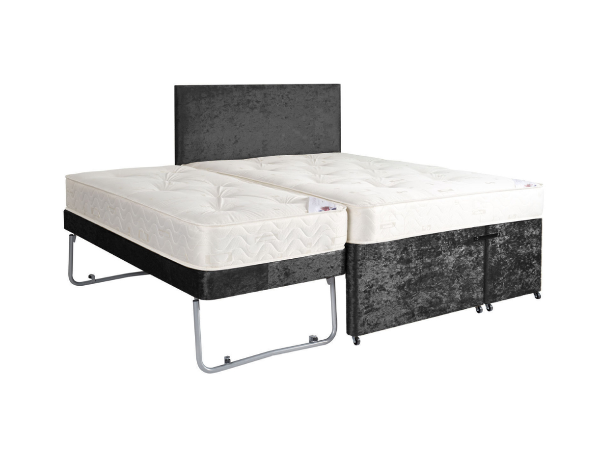 Windsor Guest Bed  Pull Out with Mattresses Velvet Black